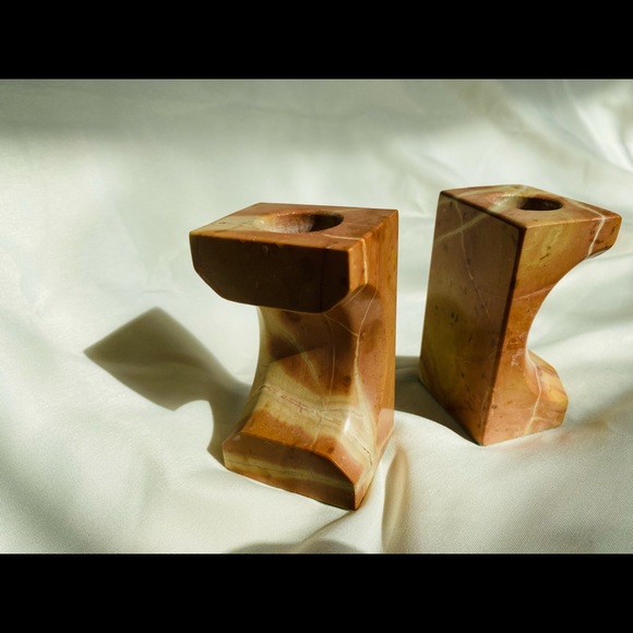 Stone Candlestick Holders - Picture 4 of 7